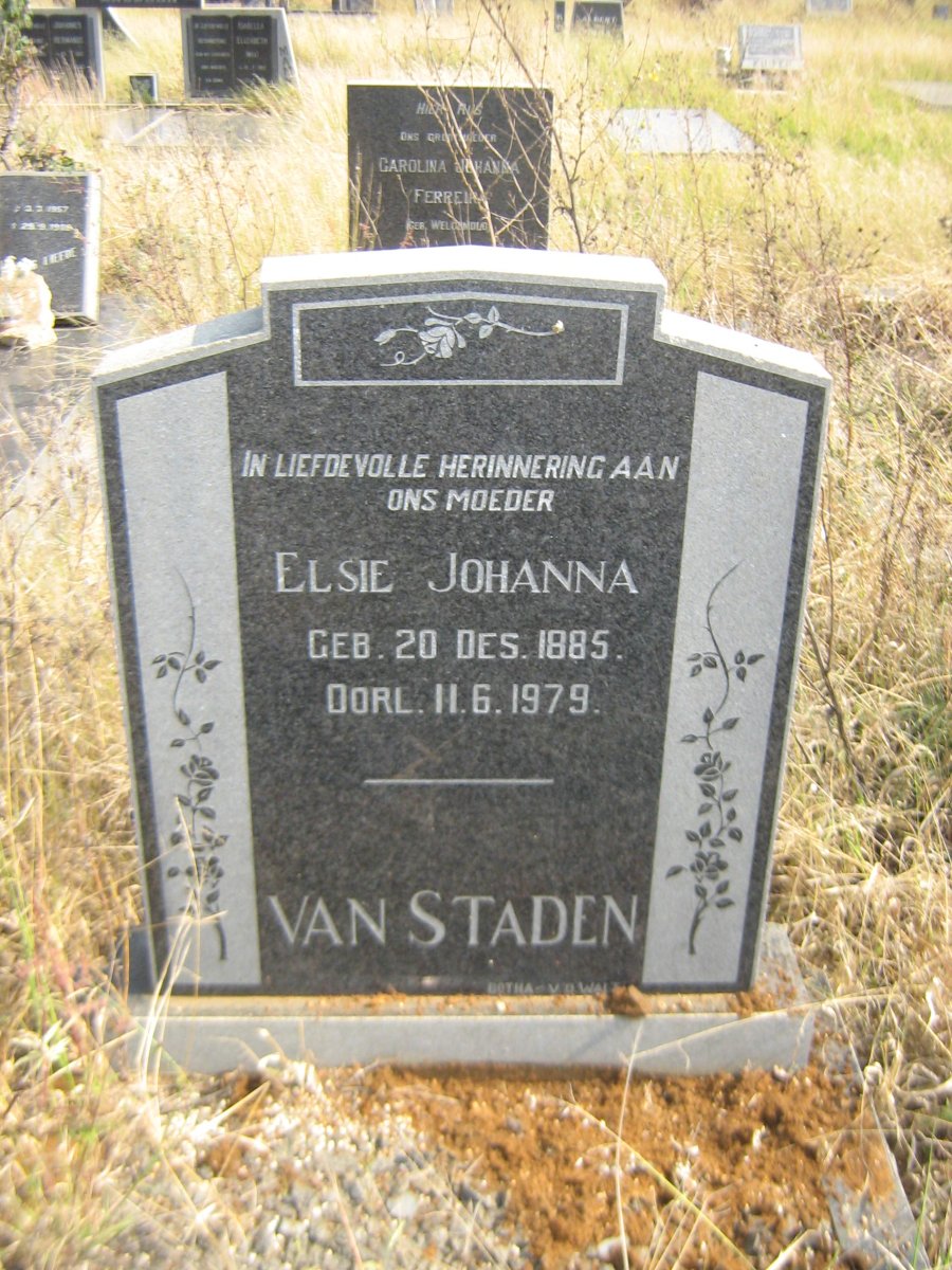 STADEN Elsie Johanna, van 1885-1979