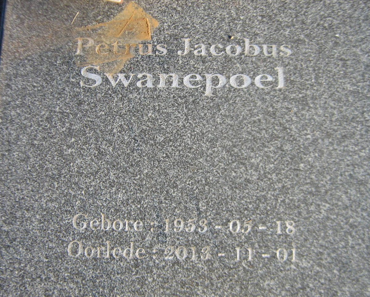 SWANEPOEL Petrus Jacobus 1953-2013