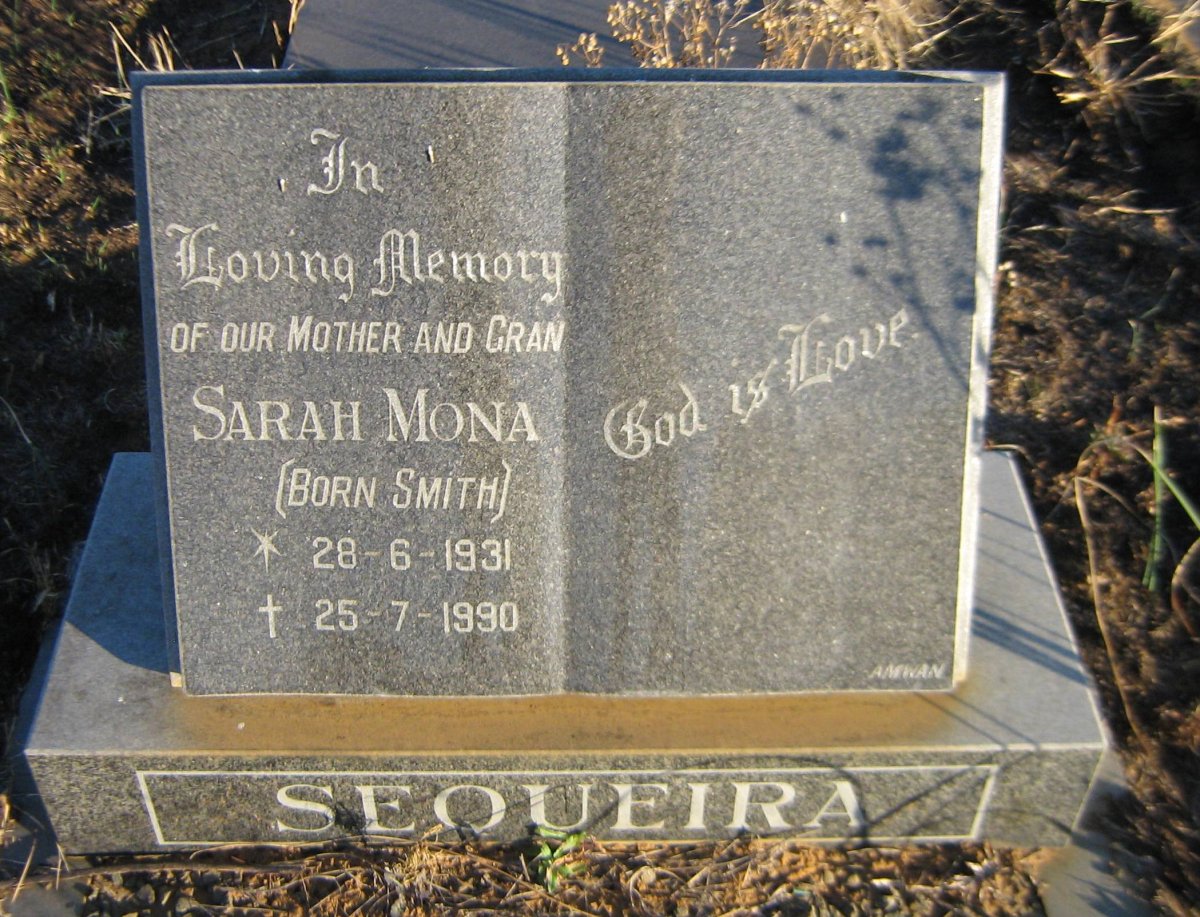 SEQUEIRA Sarah Mona nee SMITH 1931-1990