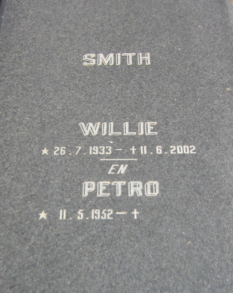 SMITH Willie 1933-2002 &amp; Petro 1952-