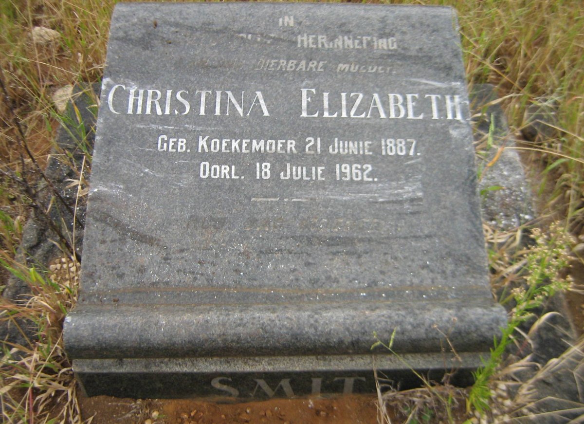 SMIT Christina Elizabeth nee KOEKEMOER 1887-1962