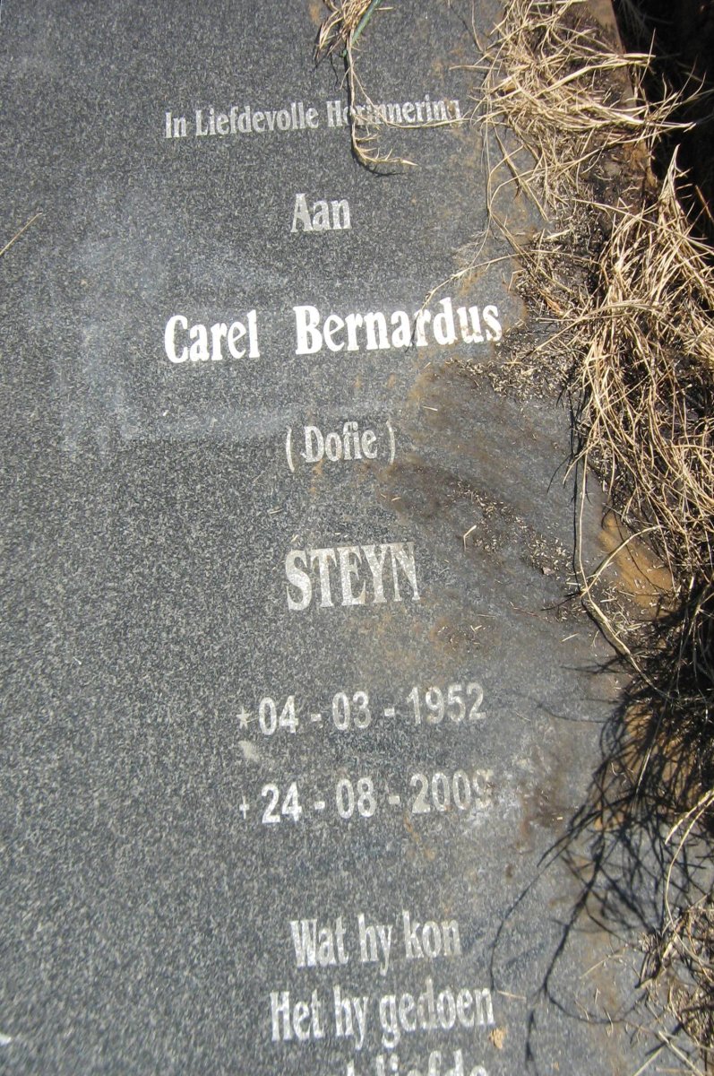 STEYN Carel Bernardus 1952-2009
