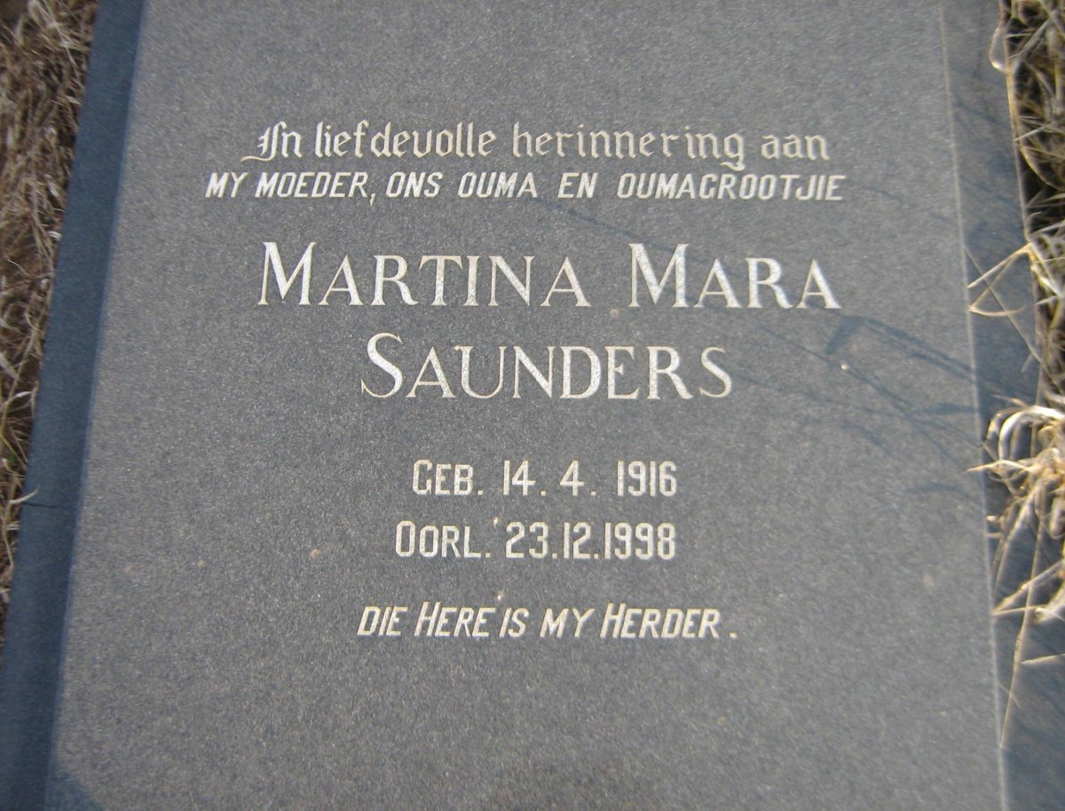 SAUNDERS Martina Mara 1916-1998
