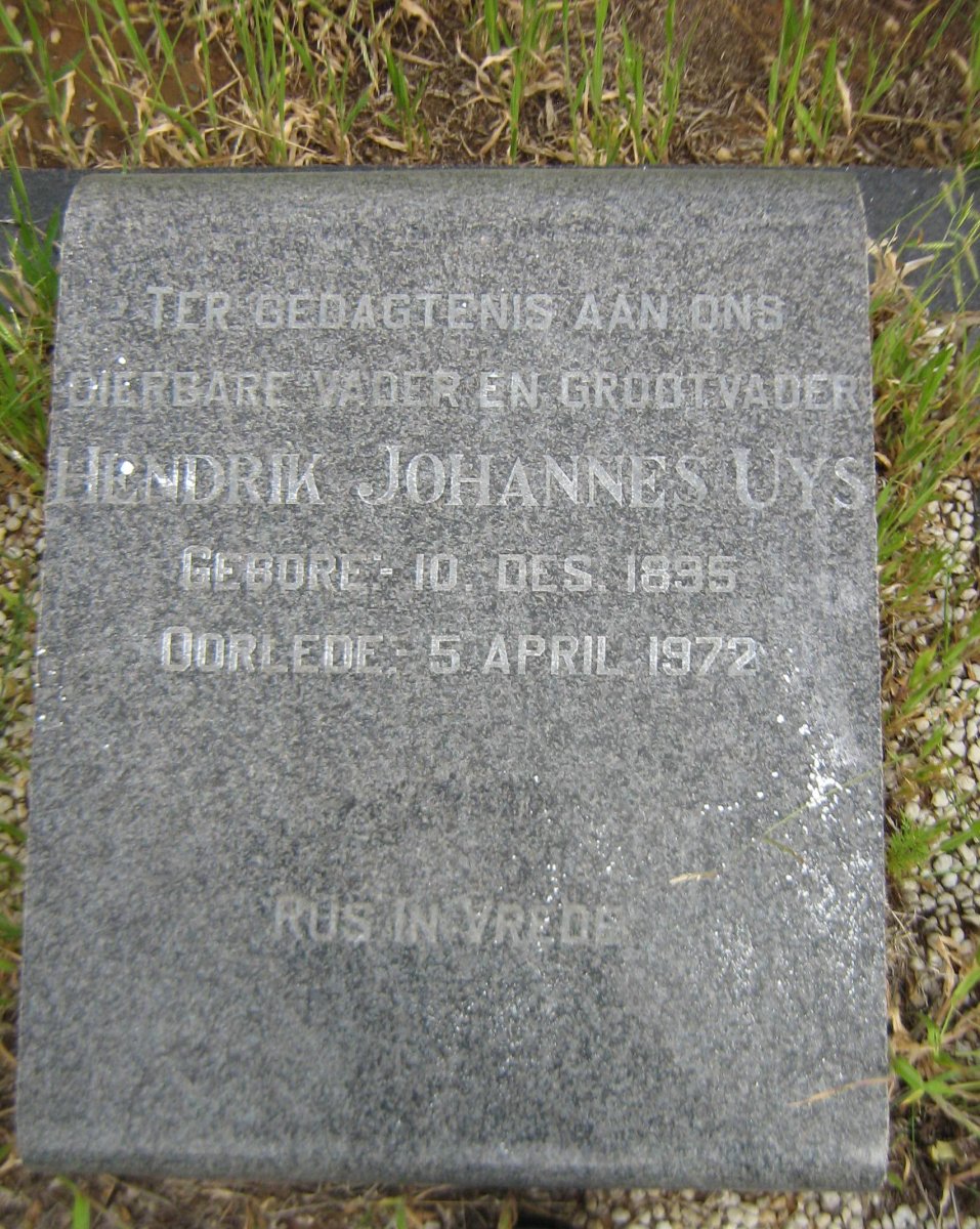 UYS Hendrik Johannes 1895-1972