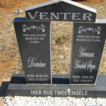 VENTER Hermanus Hendrik Steyn 1951-2017 &amp; Domine 1951-2017