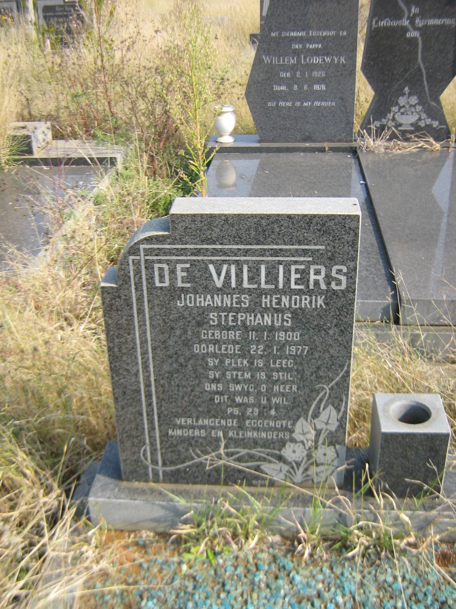 VILLIERS Johannes Hendrik Stephanus, de 1900-1977