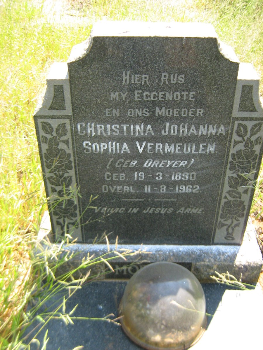 VERMEULEN Christina Johanna Sophia nee DREYER 1890-1962