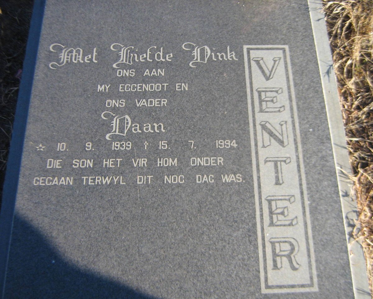 VENTER Daan 1939-1994