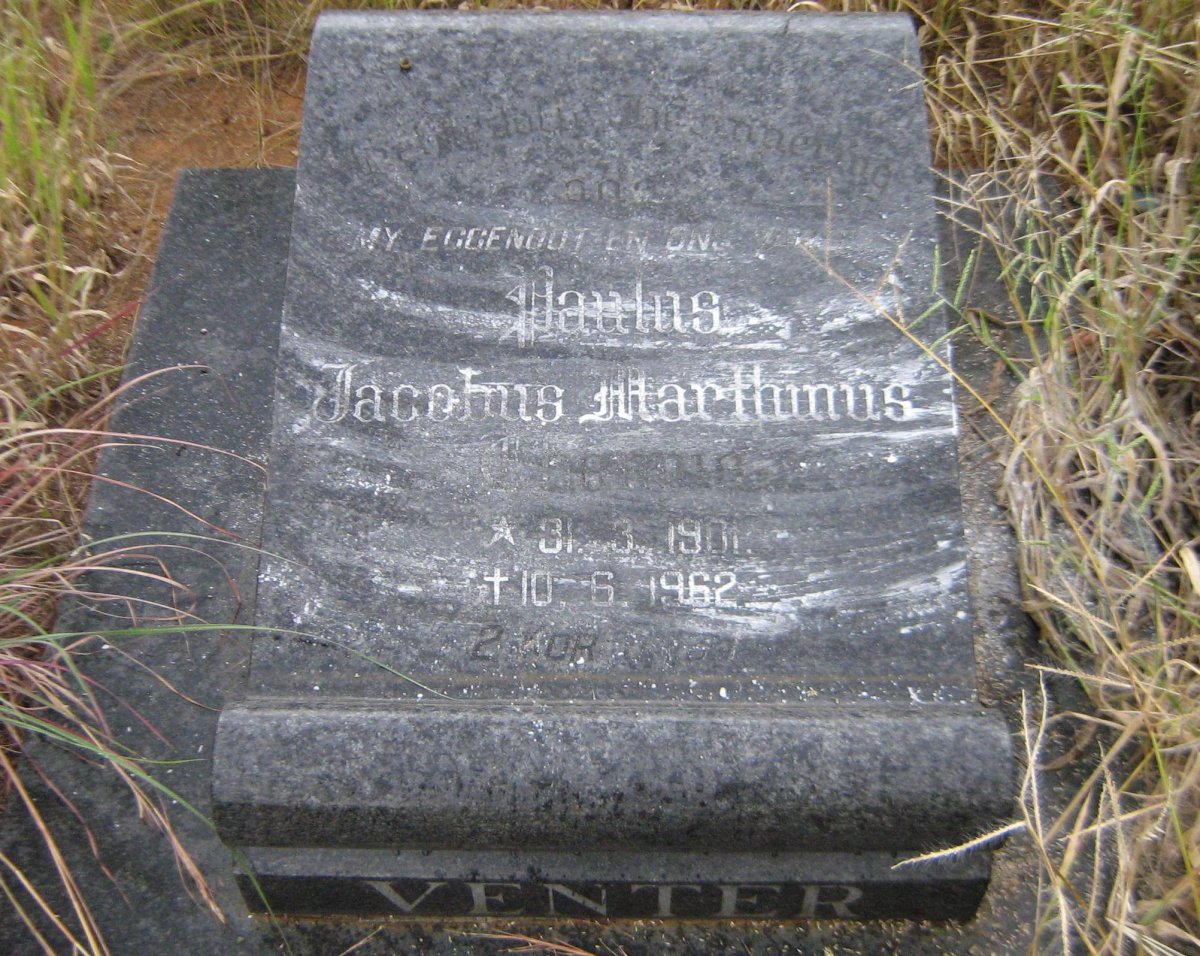 VENTER Paulus Jacobus Marthinus 1901-1962