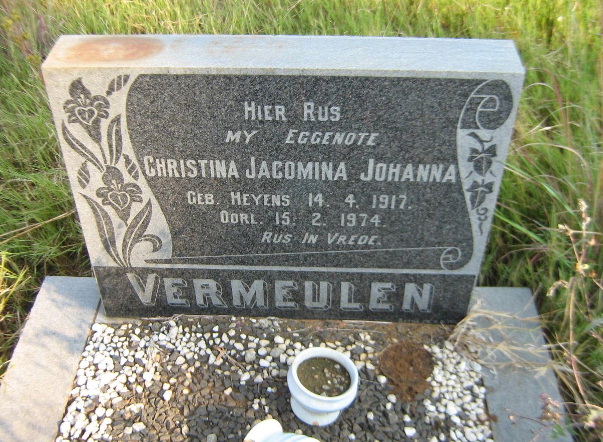VERMEULEN Christina Jacomina Johanna nee HEYENS 1917-1975