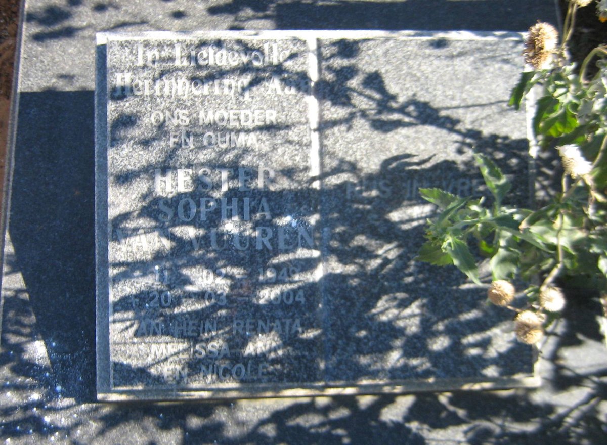 VUUREN Hester Sophia, van 1949-2004