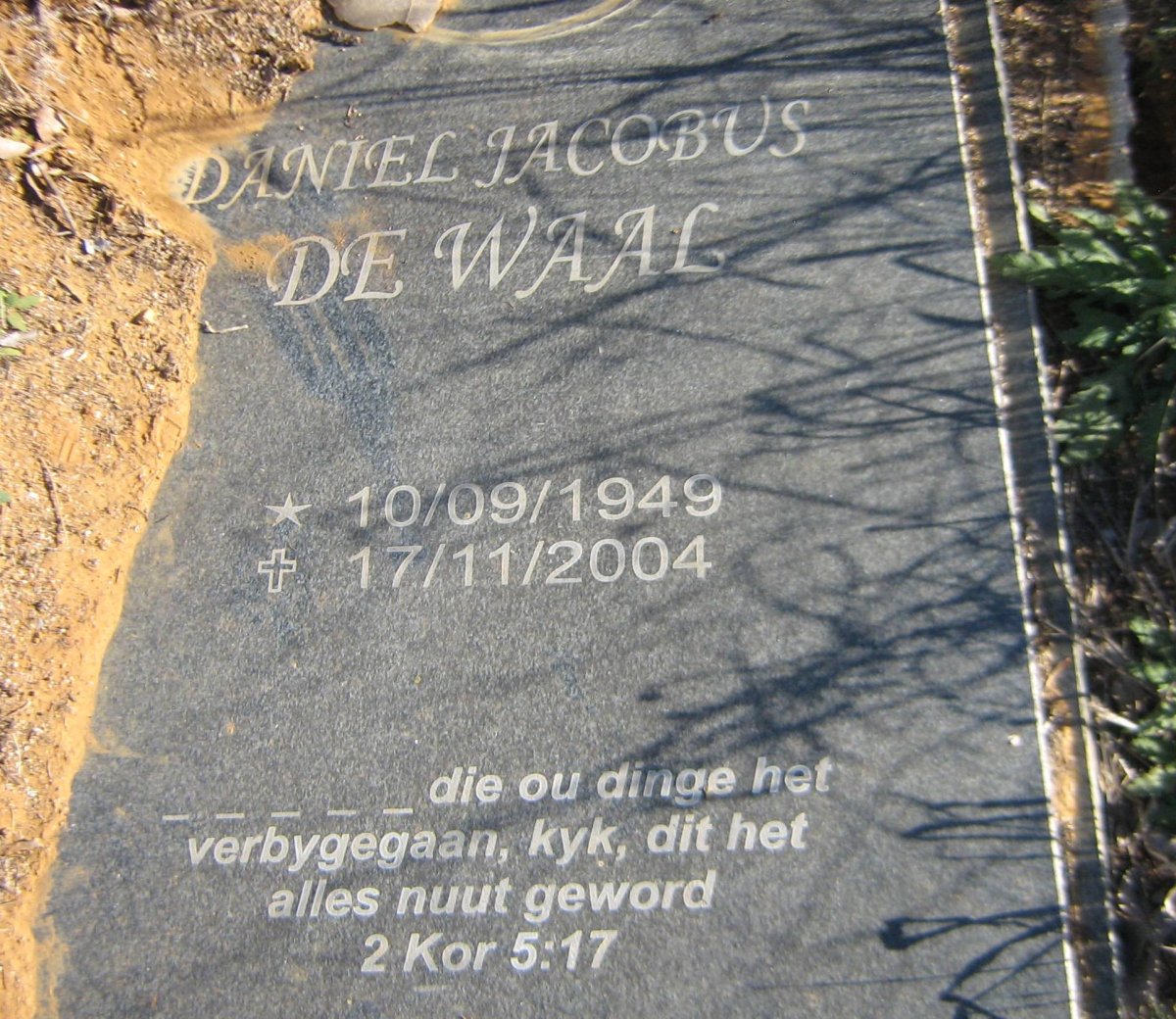 WAAL Daniel Jacobus, de 1949-2004