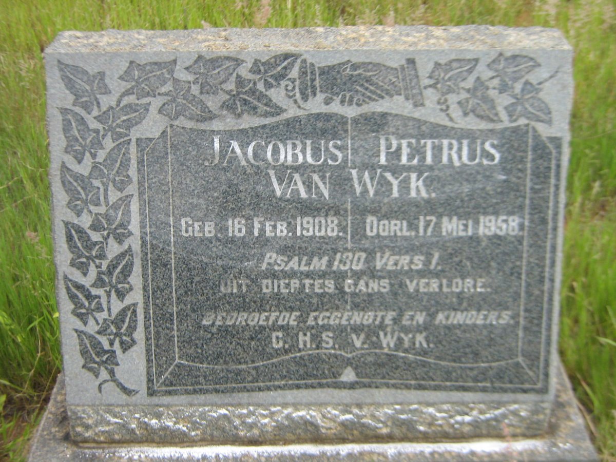 WYK Jacobus Petrus, van 1908-1958