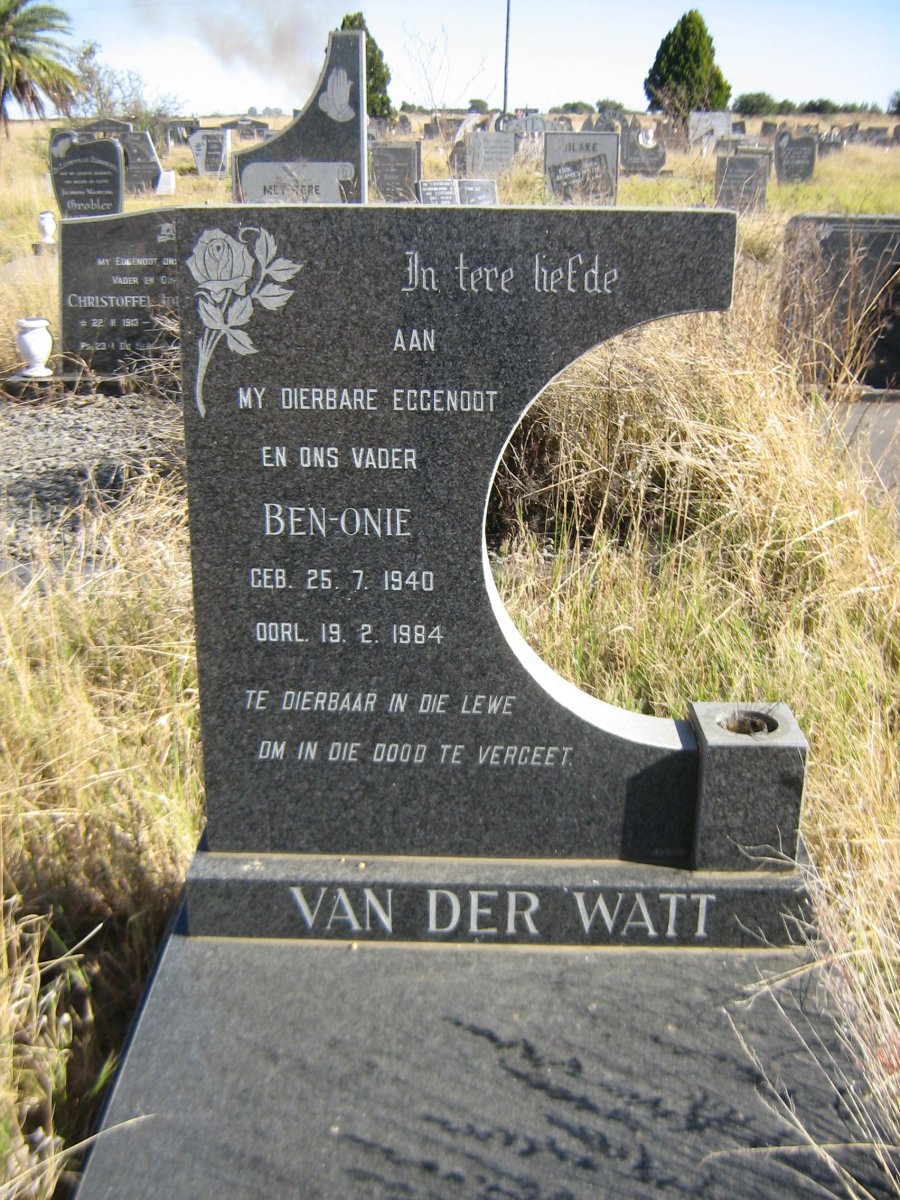 WATT Ben-Onie, van der 1940-1984