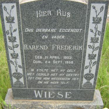 WIESE Barend Frederik 1903-1958