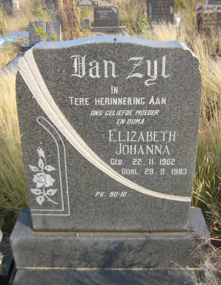 ZYL Elizabeth Johanna, van 1902-1983