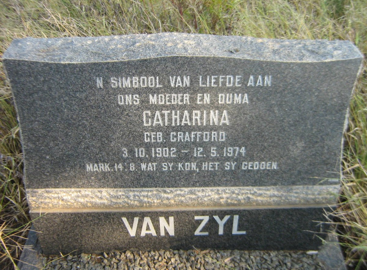 ZYL Catharina, van nee CRAFFORD 1902-1974
