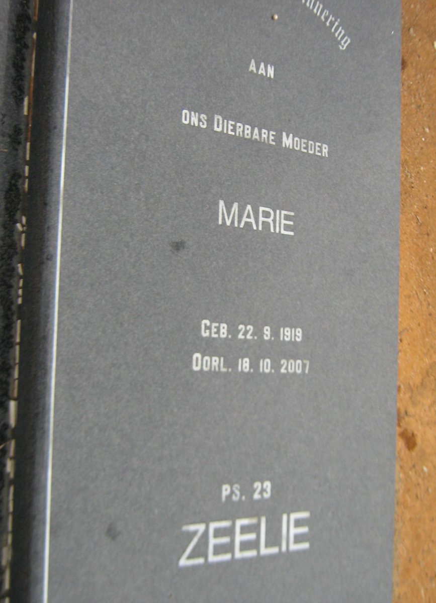 ZEELIE Marie 1919-2007