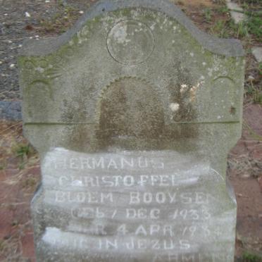 BOOYSEN Hermanus Christoffel Bloem 1933-1934