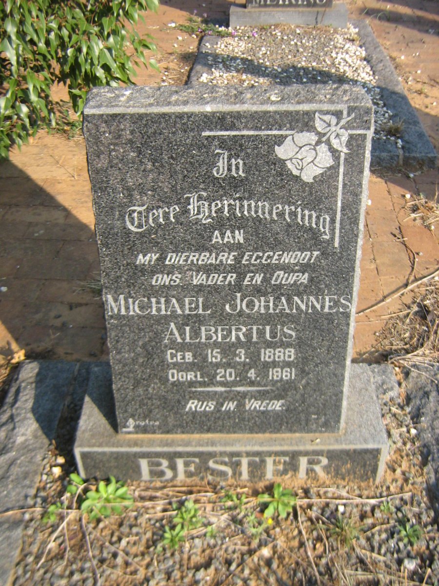BESTER Michael Johannes Albertus 1888-1961