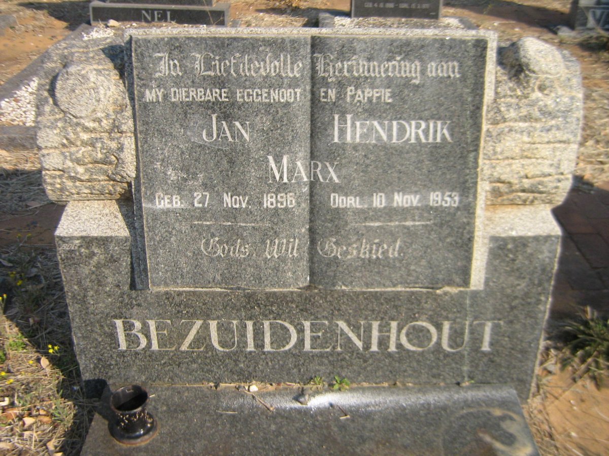 BEZUIDENHOUT Jan Hendrik Marx 1896-1953