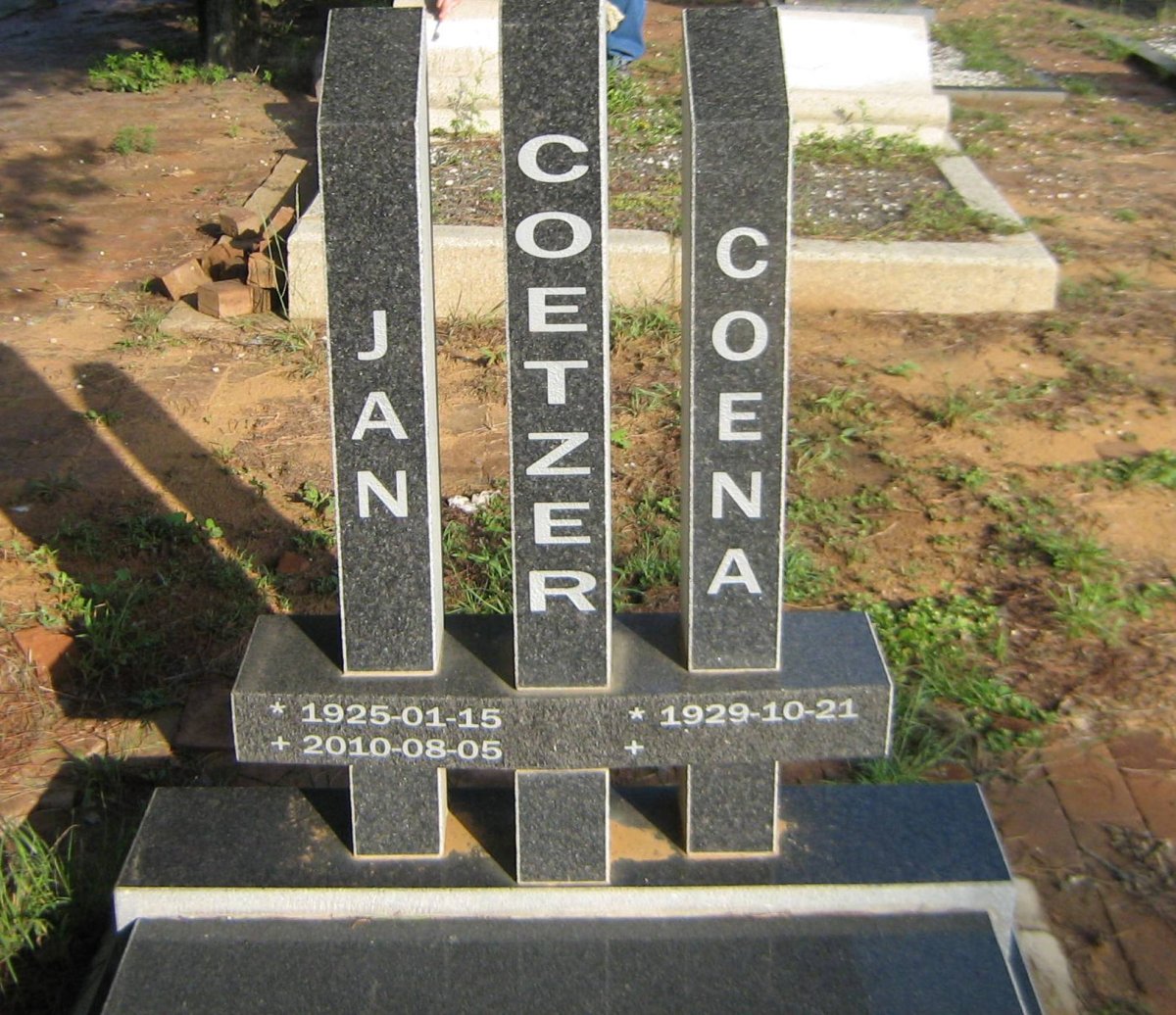 COETZER Jan 1925-2010 &amp; Coena 1929-