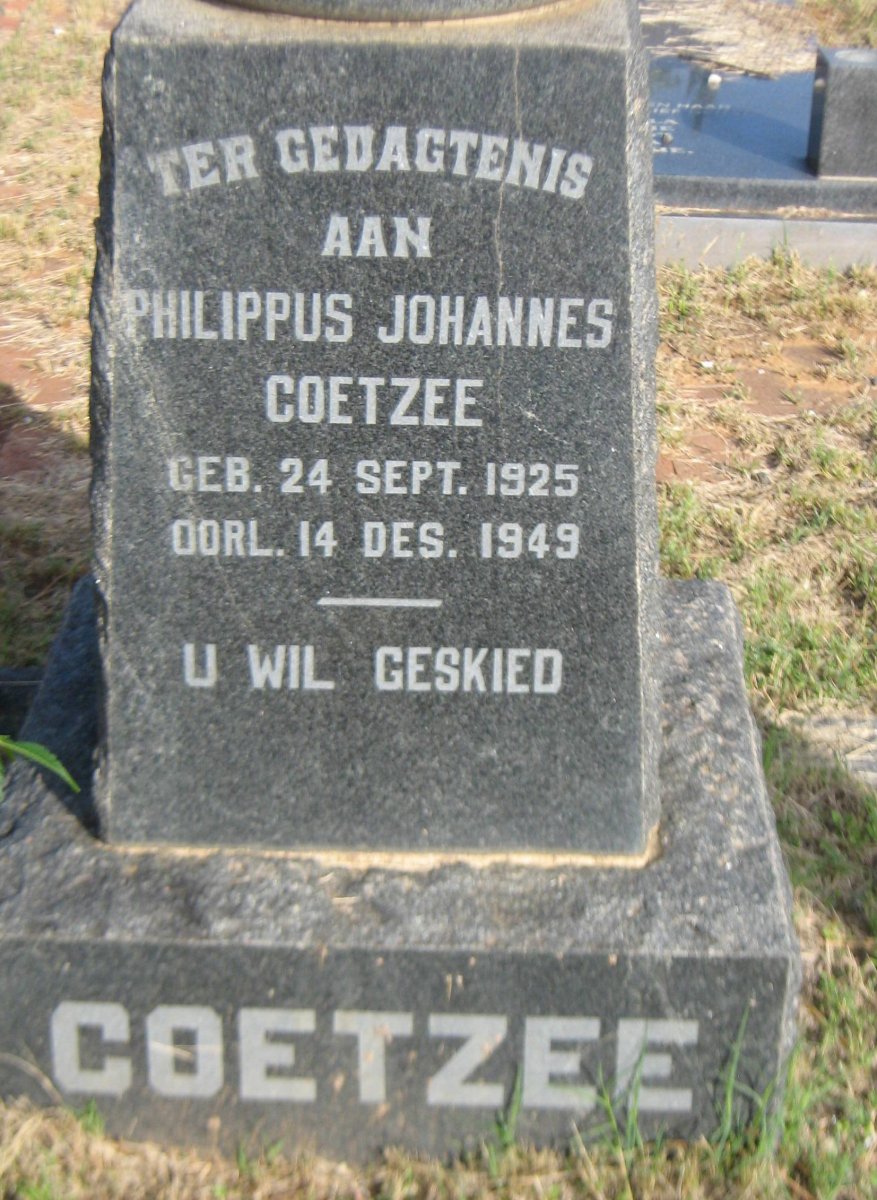 COETZEE Philippus Johannes 1925-1949