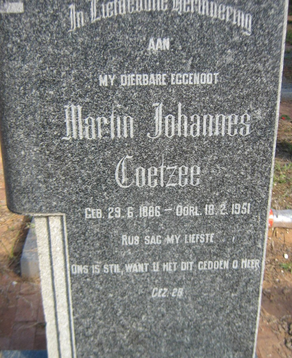 COETZEE Martin Johannes 1886-1951