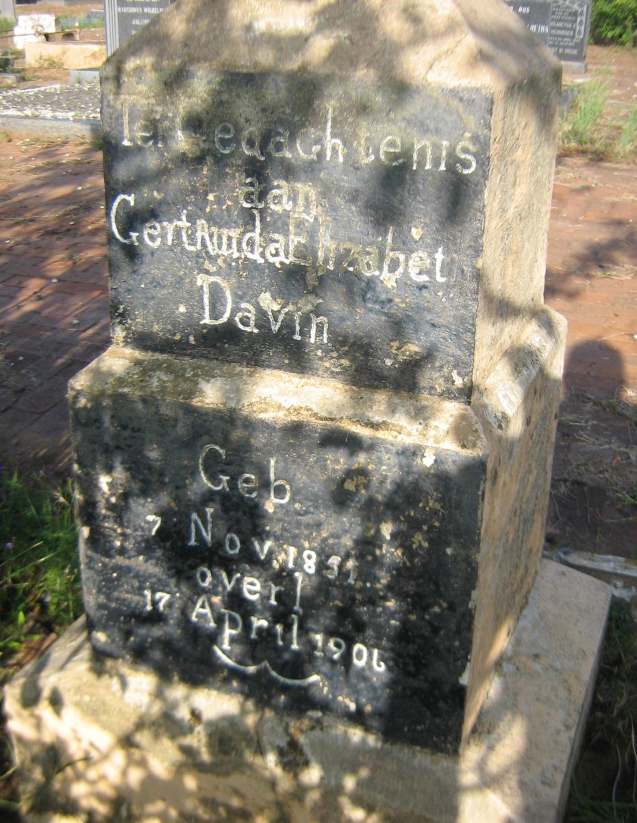 DAVIN Gertruida Elizabeth 1851-1906