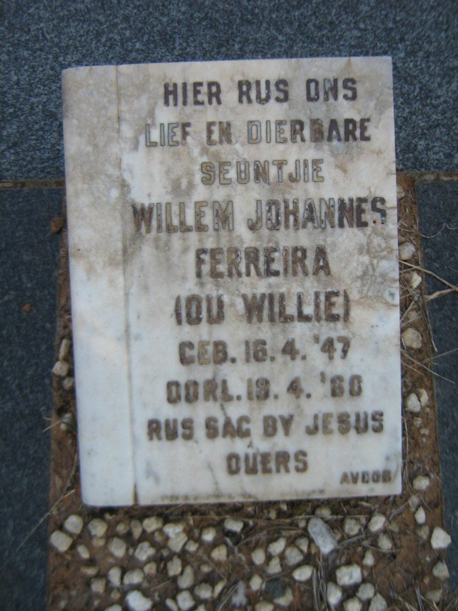 FERREIRA Willem Johannes 1947-1960