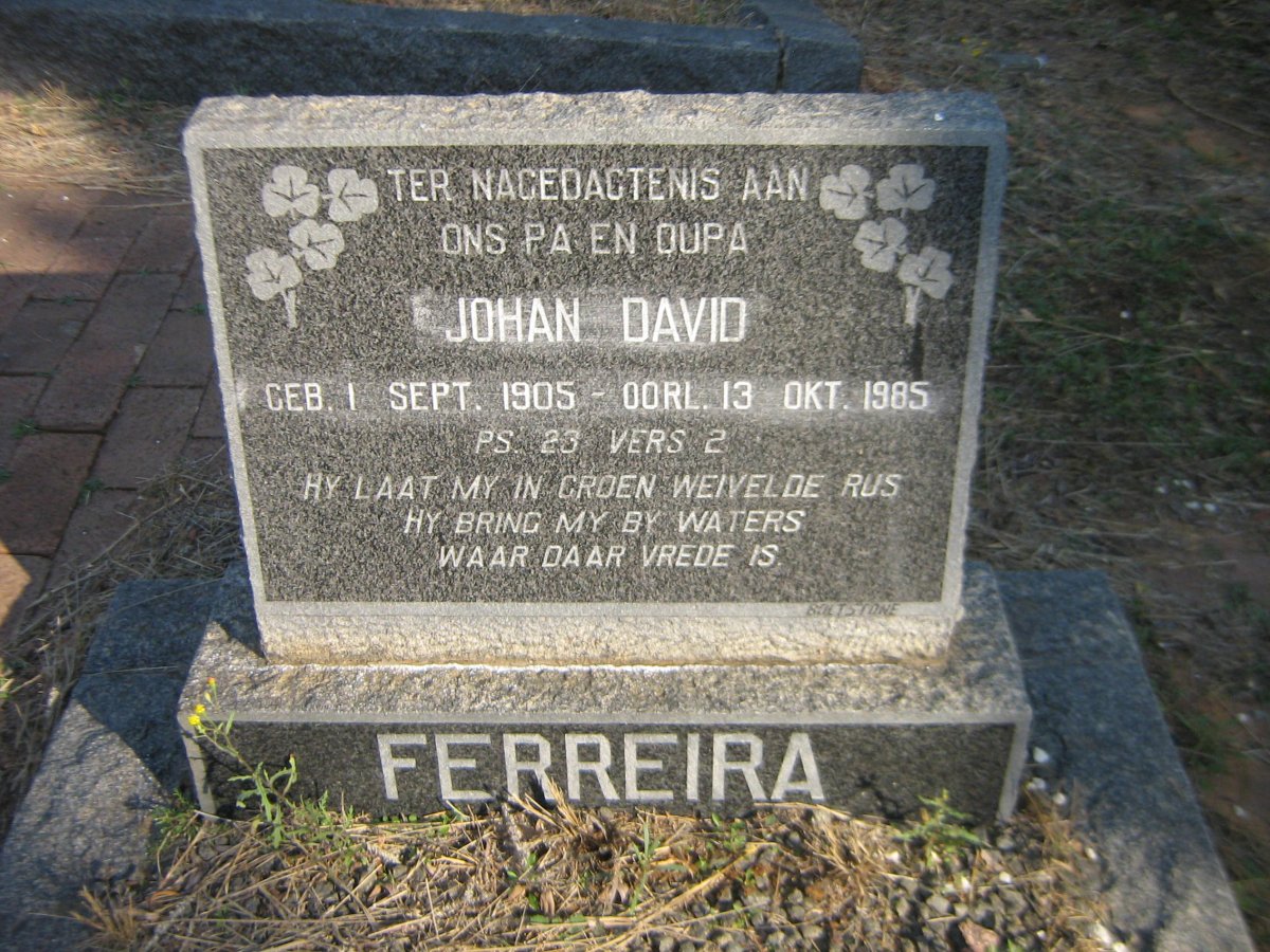 FERREIRA Johan David 1905-1985