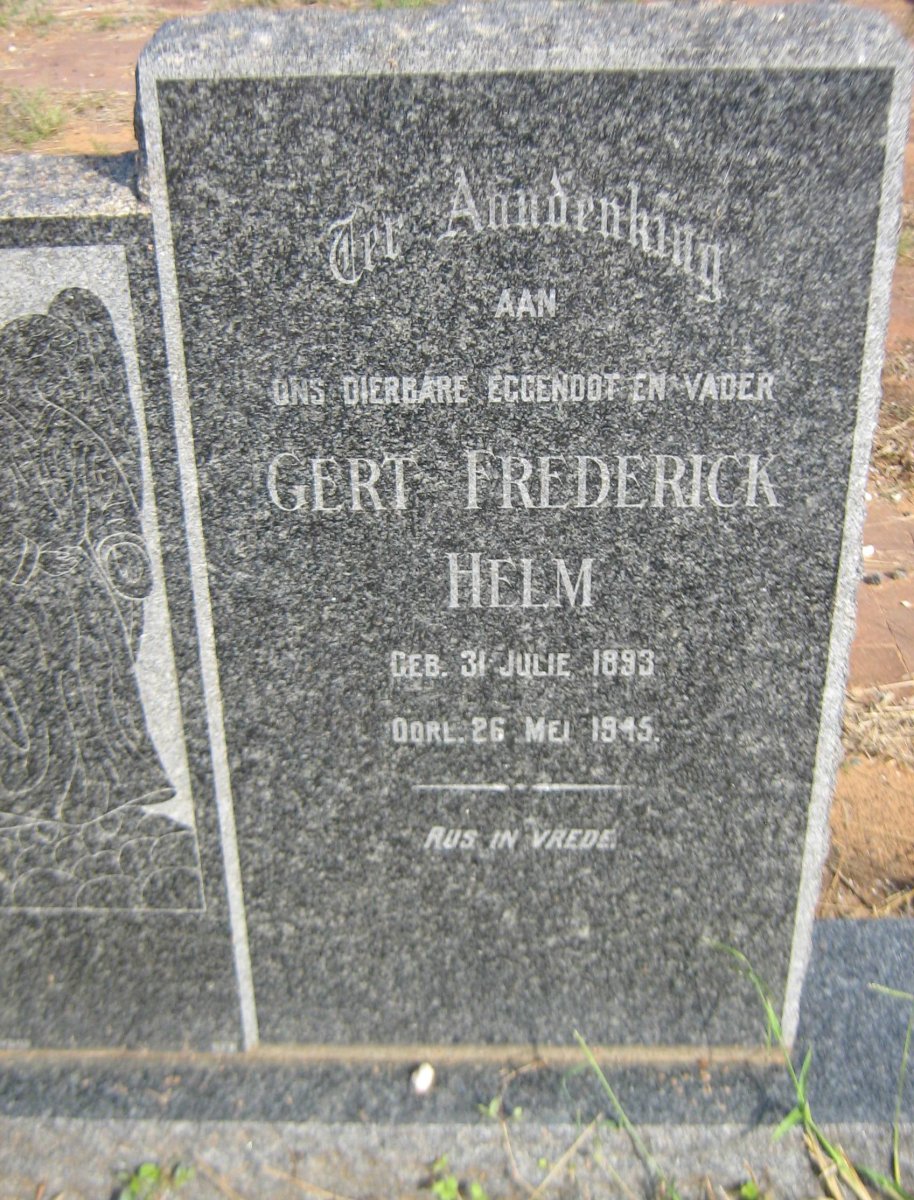 HELM Gert Frederick 1893-1945