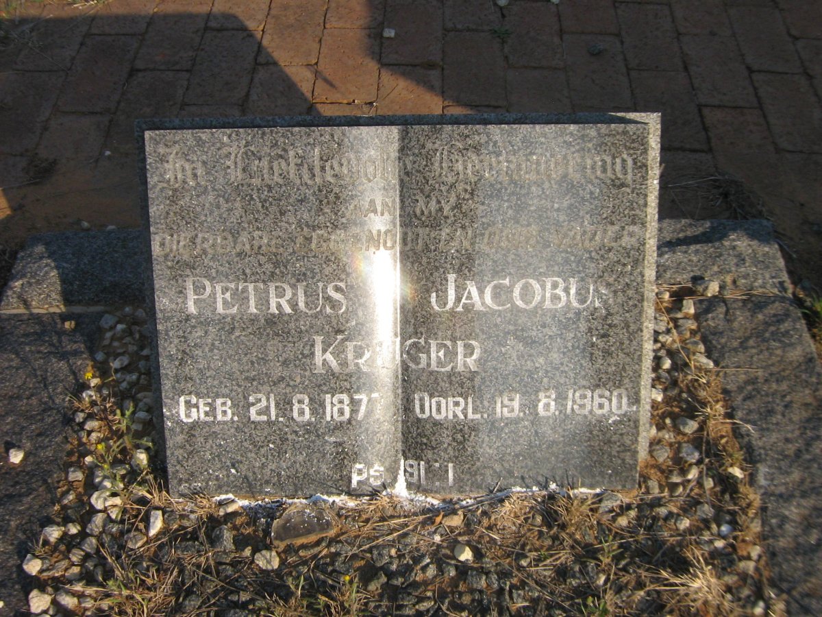 KRUGER Petrus Jacobus 1877-1960