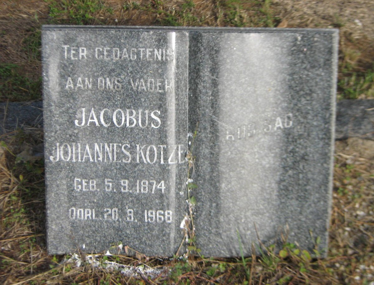 KOTZE Jacobus Johannes 1874-1968
