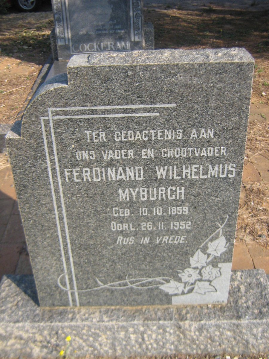 MYBURGH Ferdinand Wilhelmus 1859-1952