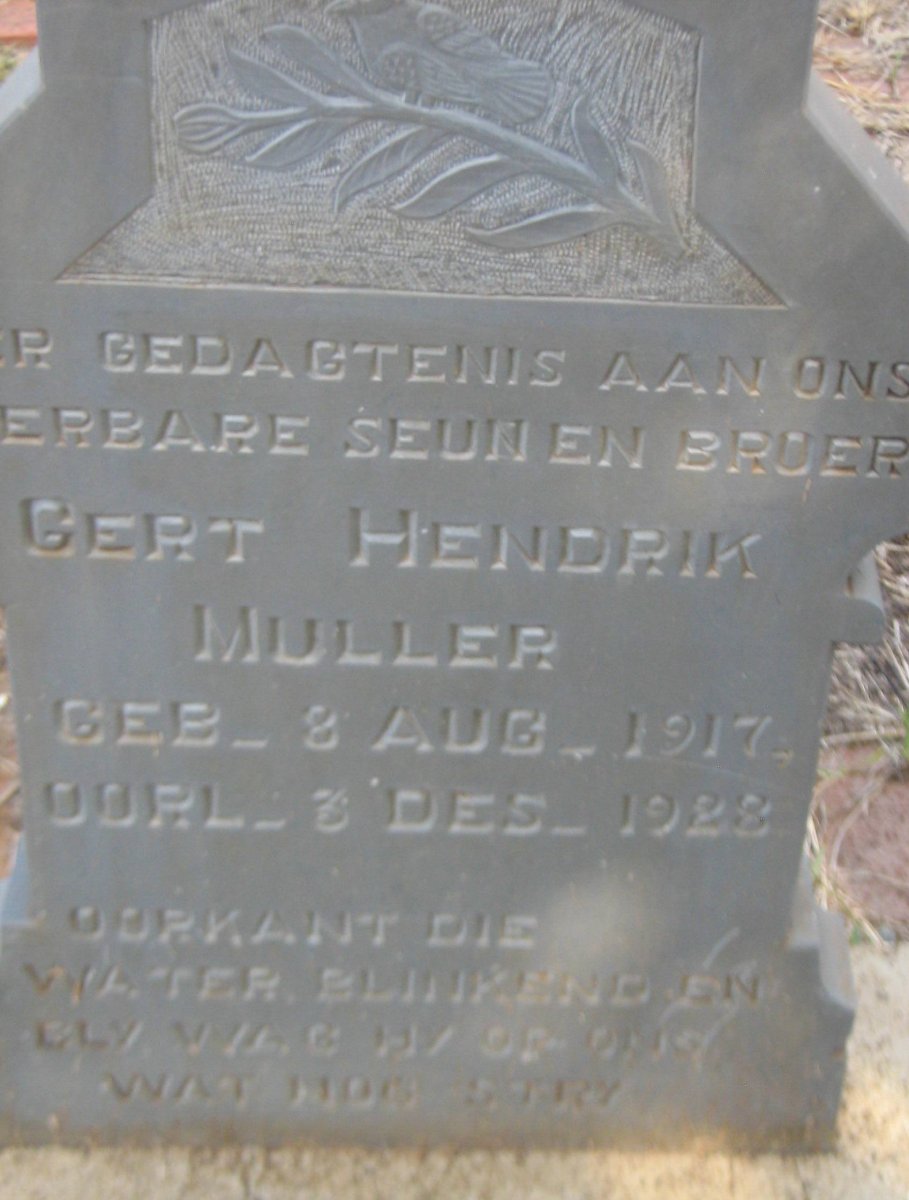 MULLER Gert Hendrik 1917-1928