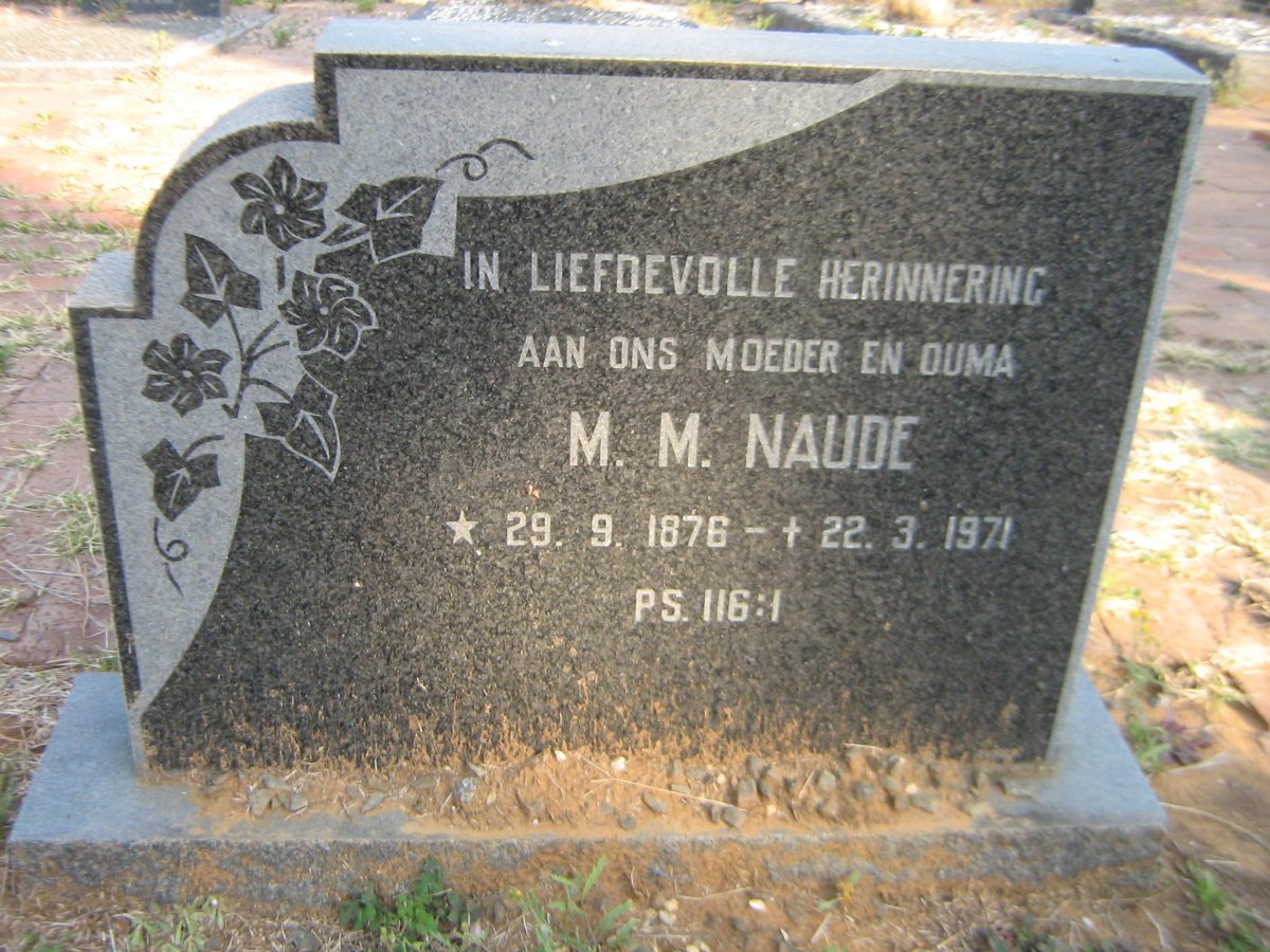 NAUDE M.M. 1876-1971