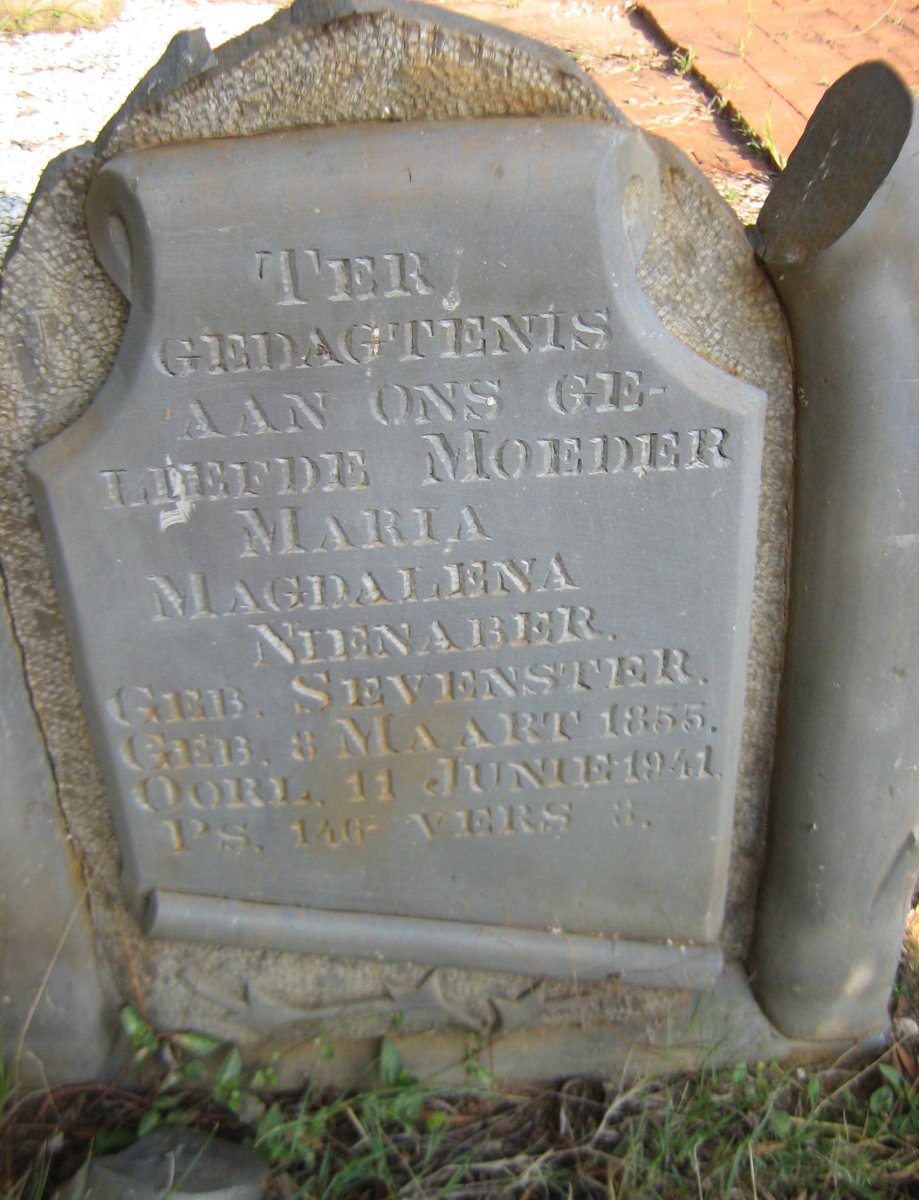 NIENABER Maria Magdalena nee SEVENSTER 1855-1941