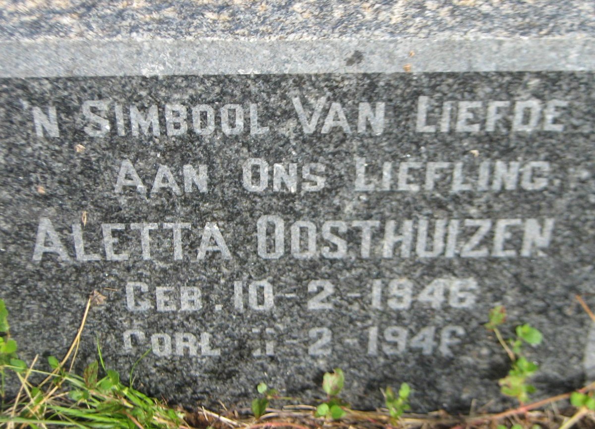 OOSTHUIZEN Aletta 1946-1946