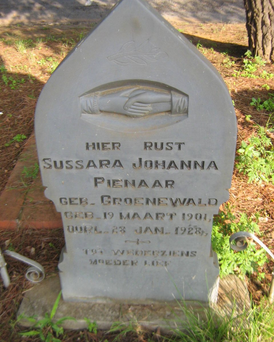 PIENAAR Sussara Johanna nee GROENEWALD 1901-1928