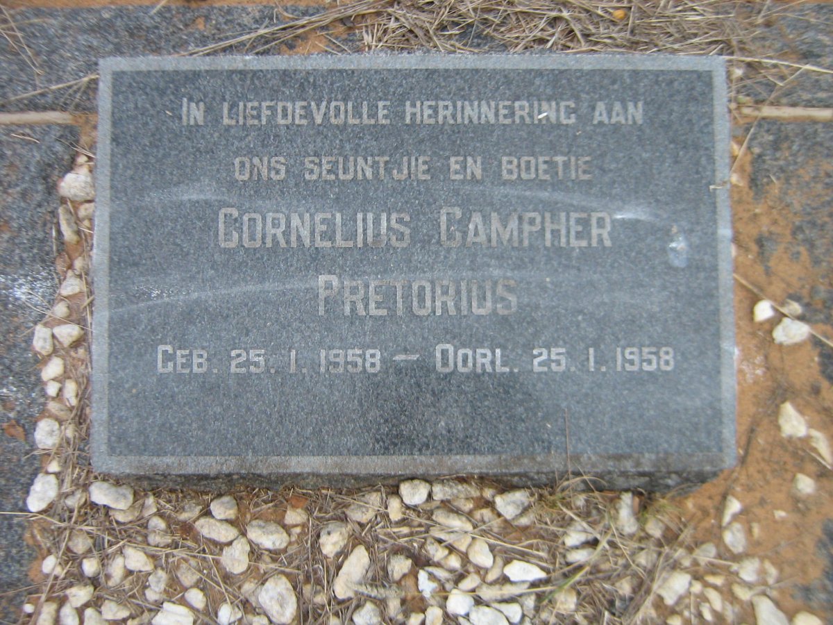 PRETORIUS Cornelius Campher 1958-1958