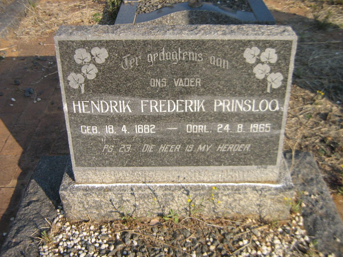 PRINSLOO Hendrik Frederik 1882-1965