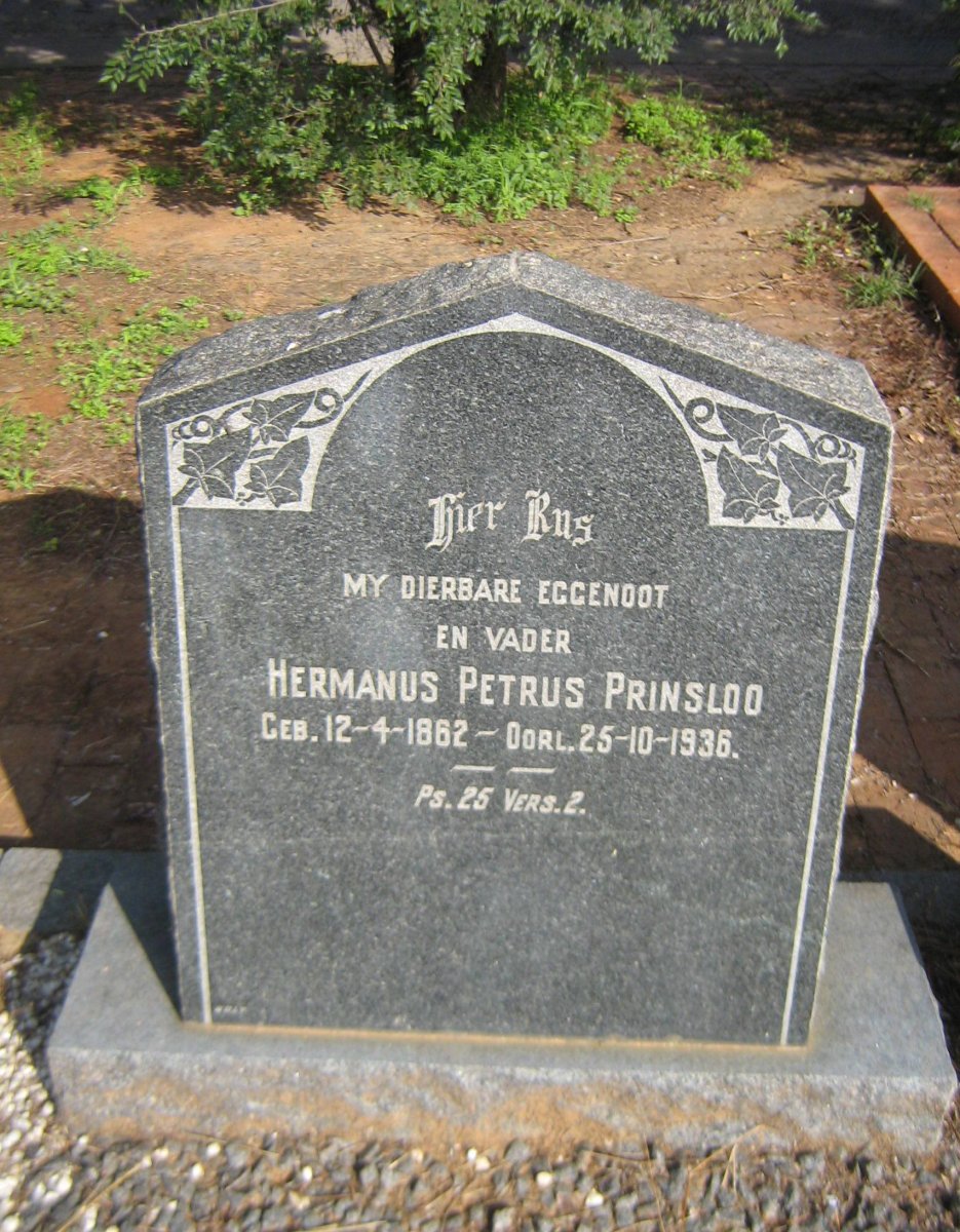 PRINSLOO Hermanus Petrus 1862-1936