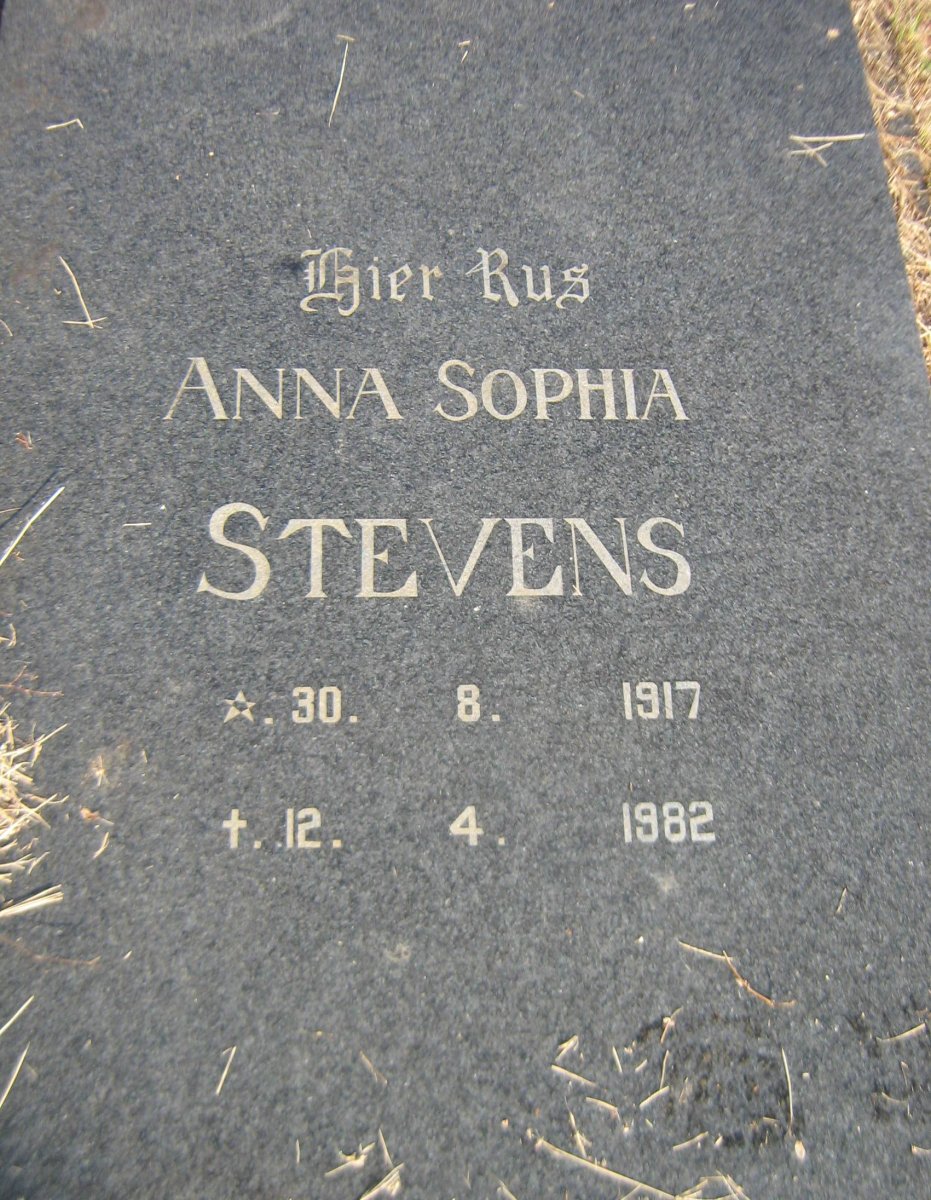 STEVENS Anna Sophia 1917-1982