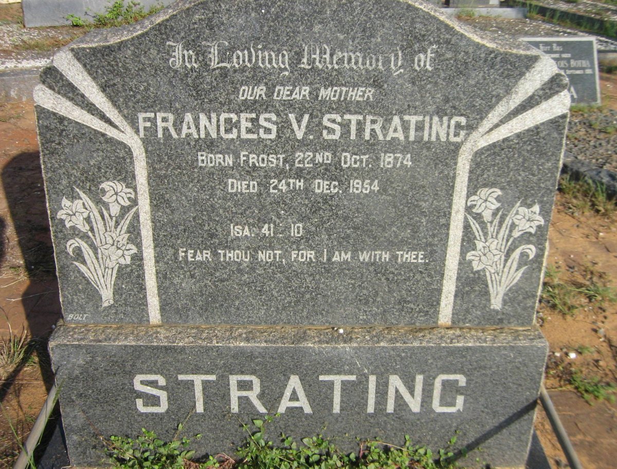 STRATING Frances V. nee FROST 1874-1954