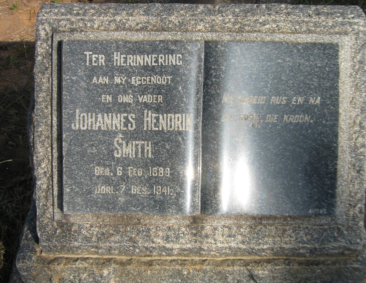 SMITH Johannes Hendrik 1889-1941