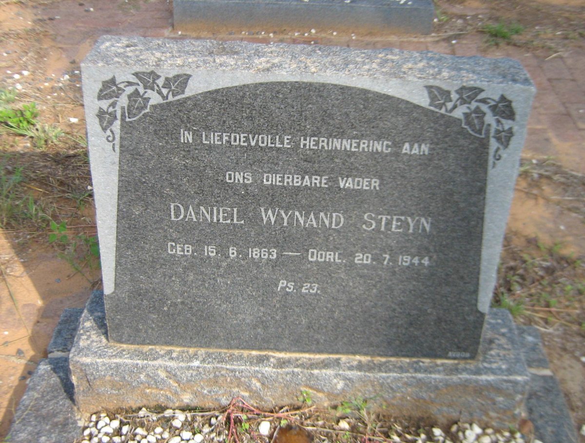 STEYN Daniel Wynand 1863-1944
