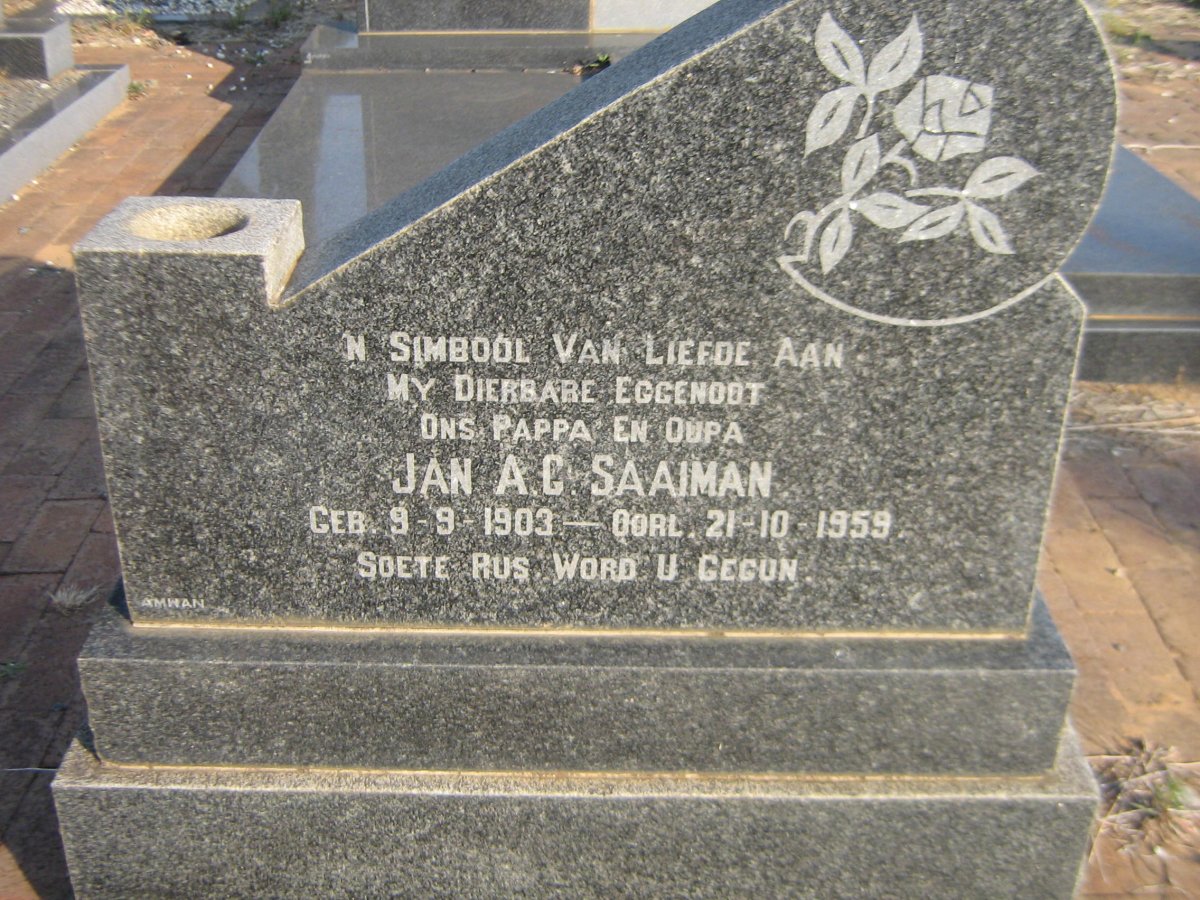 SAAIMAN Jan A.C. 1903-1959