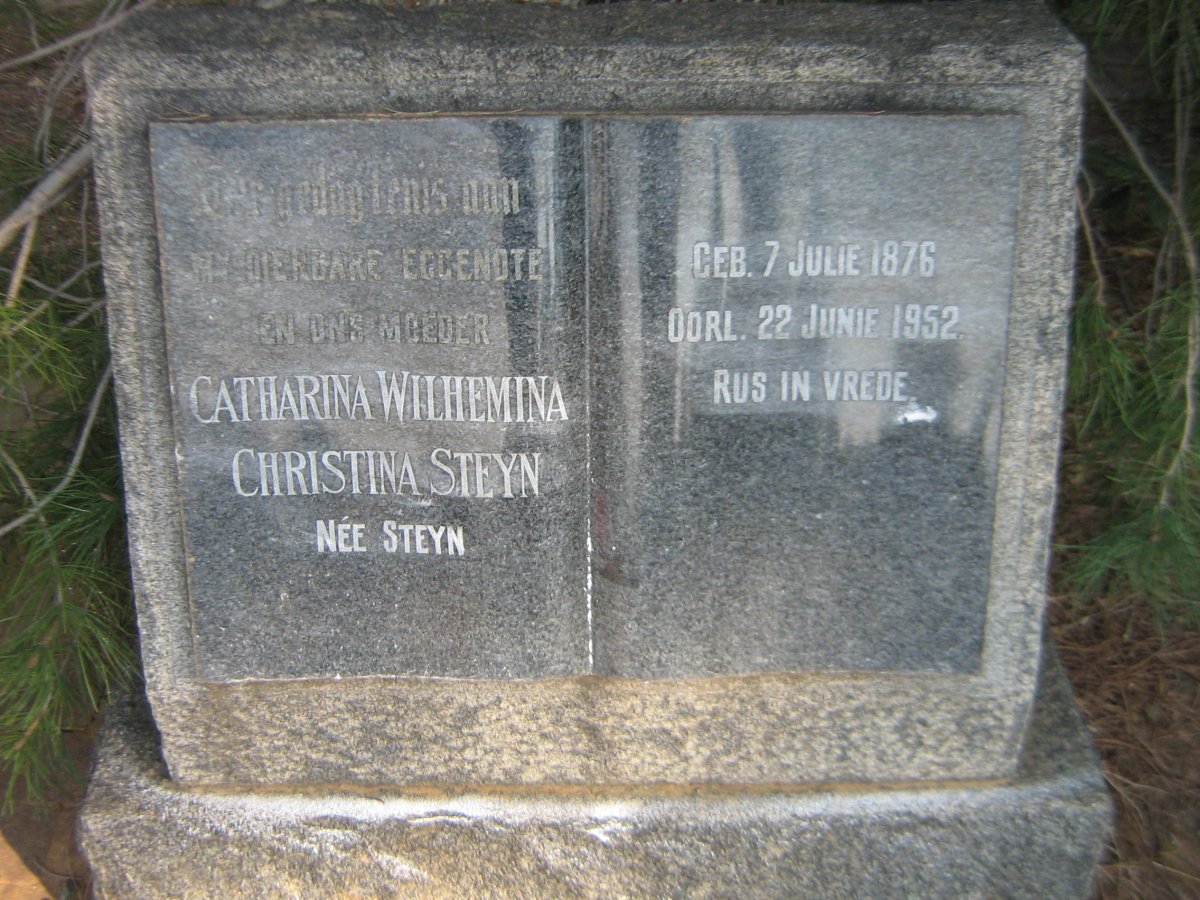 STEYN Catharina Wilhelmina Christina nee STEYN 1876-1952