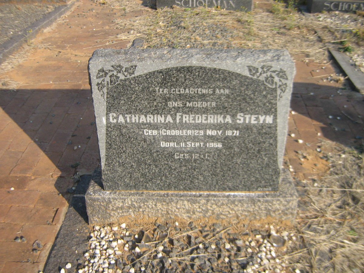 STEYN Catharina Frederika nee GROBLER 1871-1956
